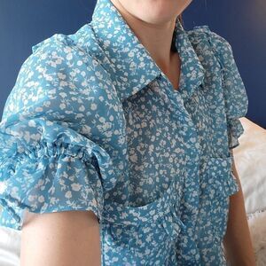 Atelier Short Sleeve Floral Blouse